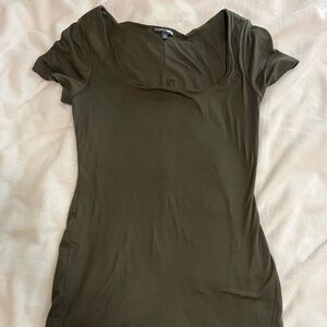 Fashion Nova olive green romper. Never worn.  Size L.